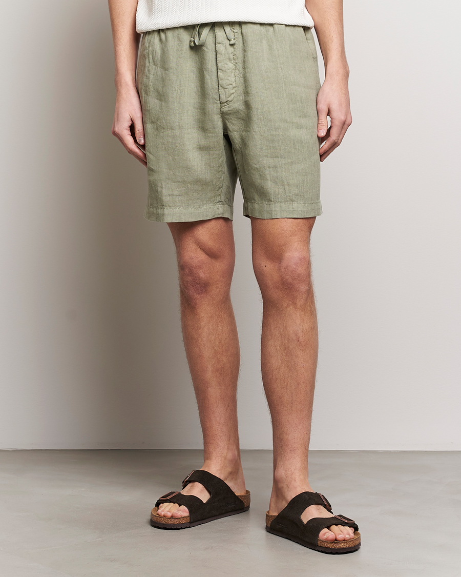 Herren | Leinenshorts | Altea | Linen Drawstring Shorts Olive