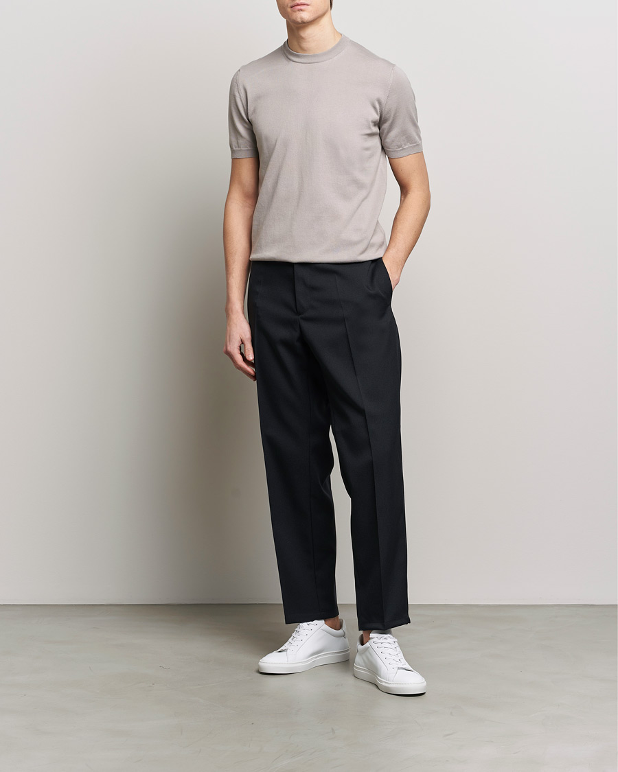 Herren | T-Shirts | Altea | Extrafine Cotton Knit T-Shirt Taupe