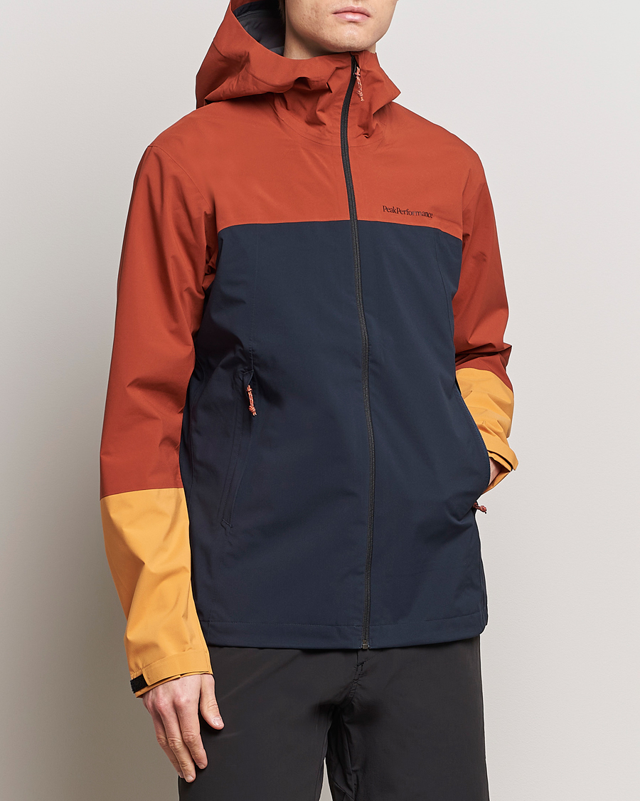 Herren | Frühlingsjacken | Peak Performance | Trail Hipe Hooded Jacket Spiced/Salute Navy/Desert