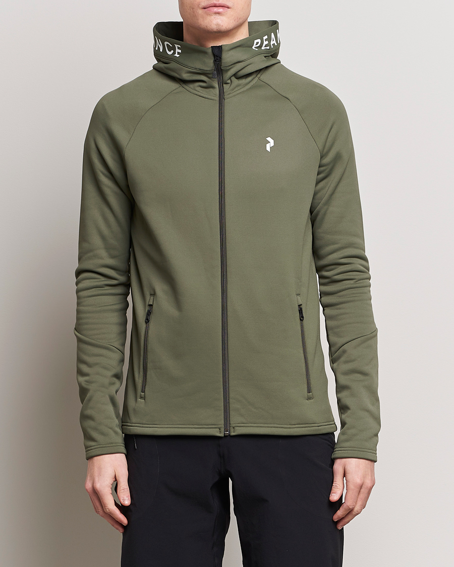 Herren | Kapuzenpullover | Peak Performance | Rider Hooded Full Zip Pine Needle