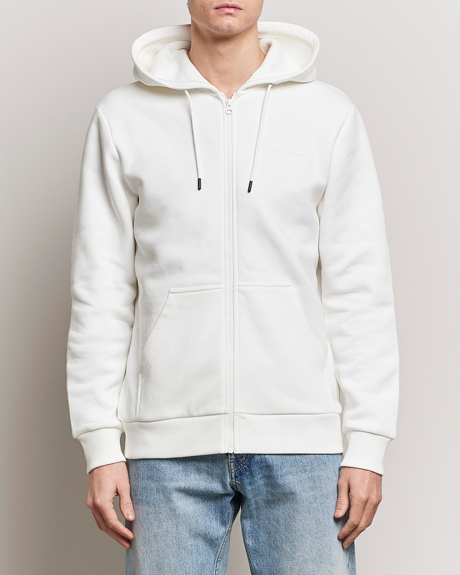 Herren | Kapuzenpullover | Peak Performance | Original Logo Full Zip Hoodie Off White