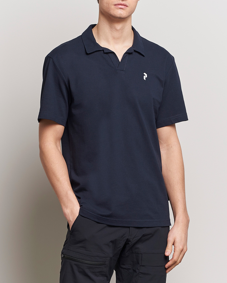 Herren |  | Peak Performance | Cotton Coolmax Open Collar Polo Salute Blue