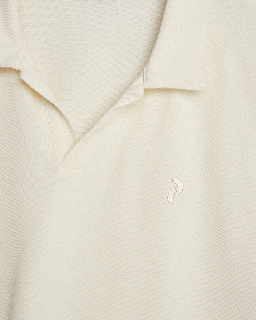 Herren | Kurzarm-Poloshirts | Peak Performance | Cotton Coolmax Open Collar Polo Vintage White