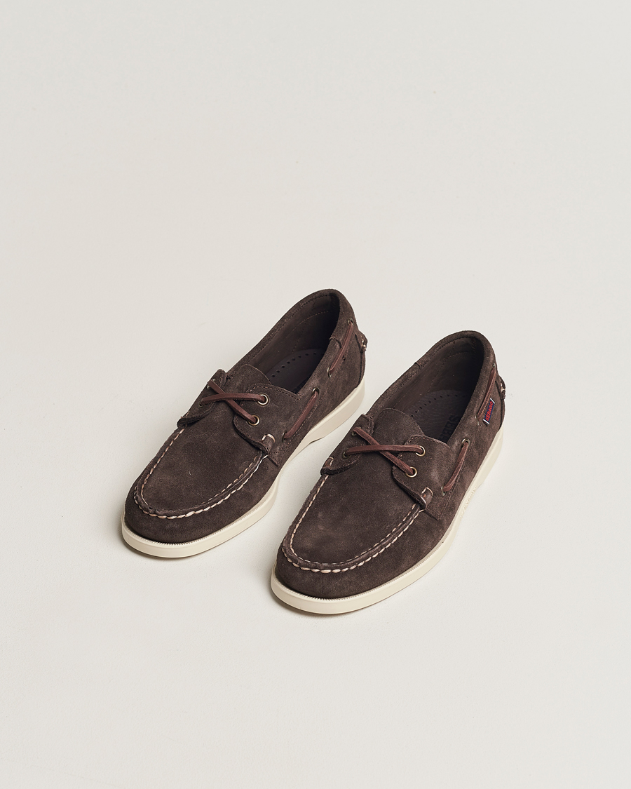 Herr | Skor | Sebago | Docksides Suede Boat Shoe Moka Brown