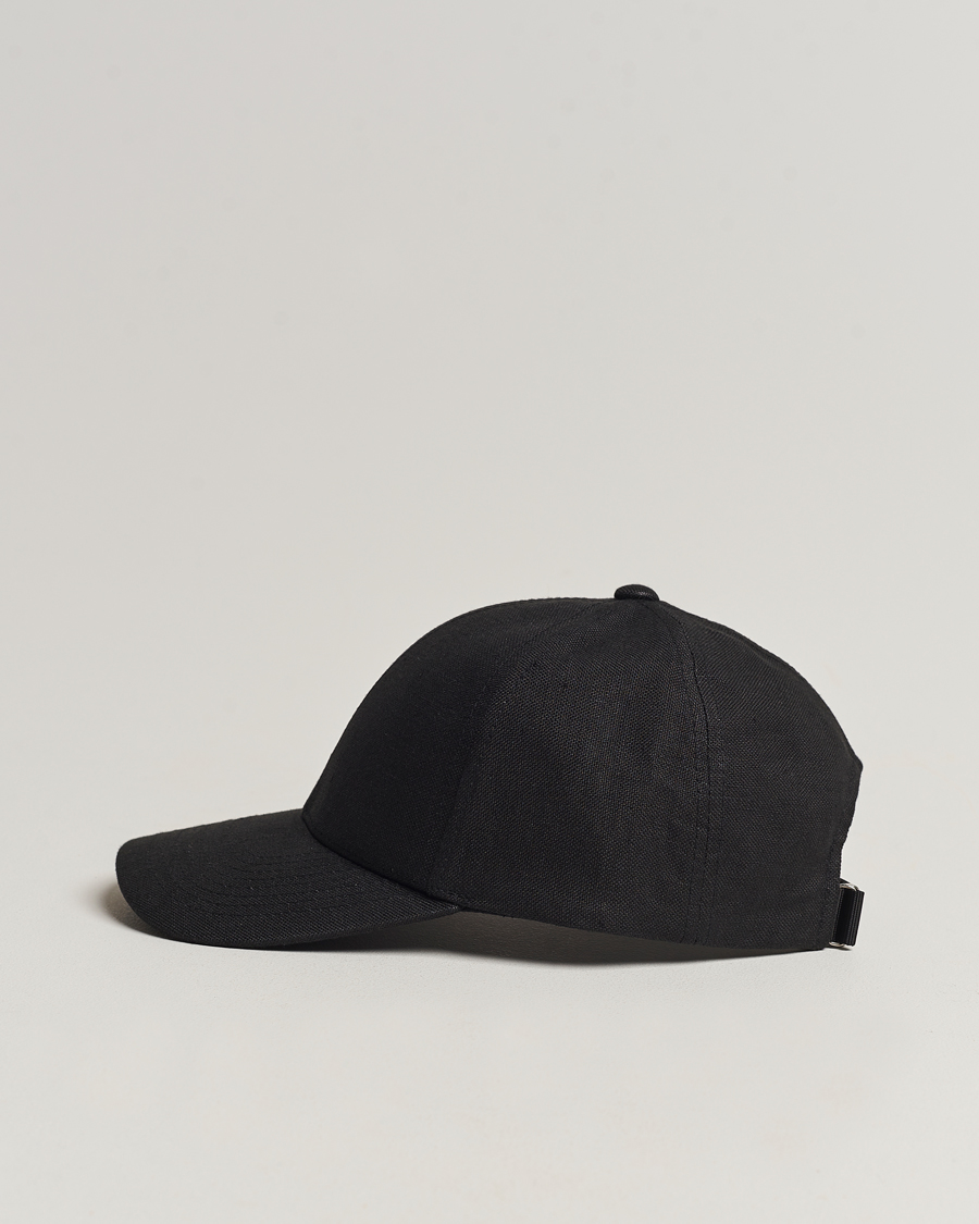 Herren |  | Varsity Headwear | Linen Baseball Cap Licorice Black