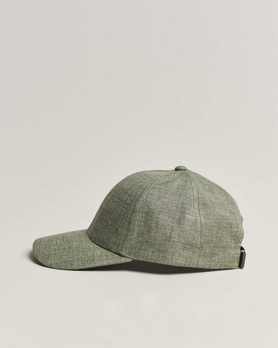 Herren | Kategorie | Varsity Headwear | Linen Baseball Cap Pistachio Green
