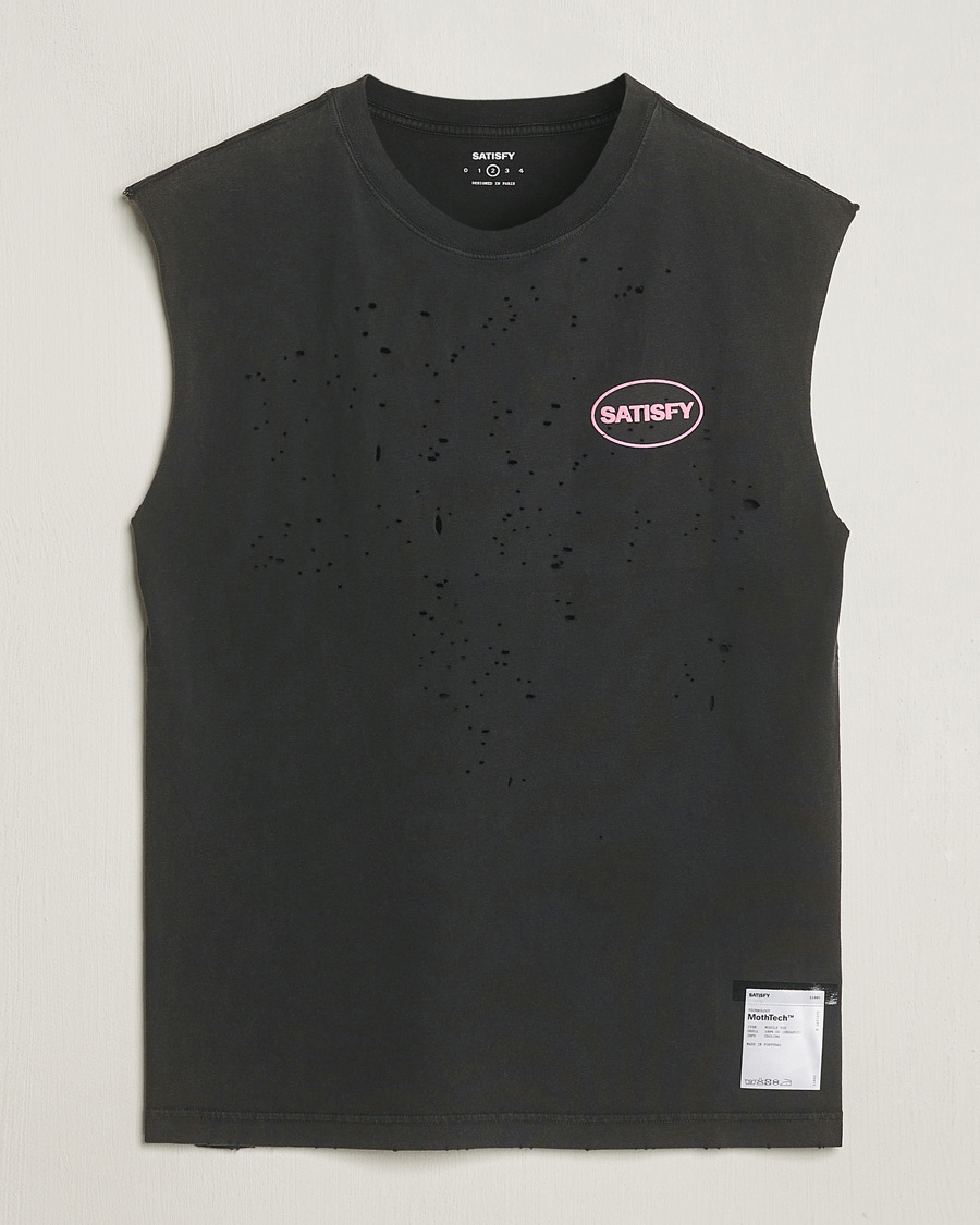 Herren | T-Shirts | Satisfy | MothTech Muscle Tee Aged Black
