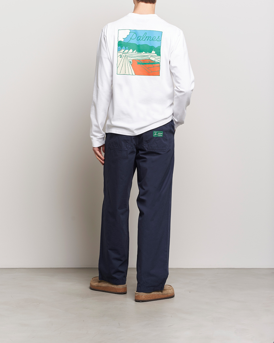 Herren | T-Shirts | Palmes | Sunset Long Sleeve T-Shirt White