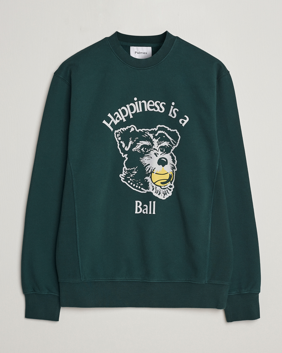 Herren | Pullover | Palmes | Dog Crew Neck Sweatshirt Dark Green