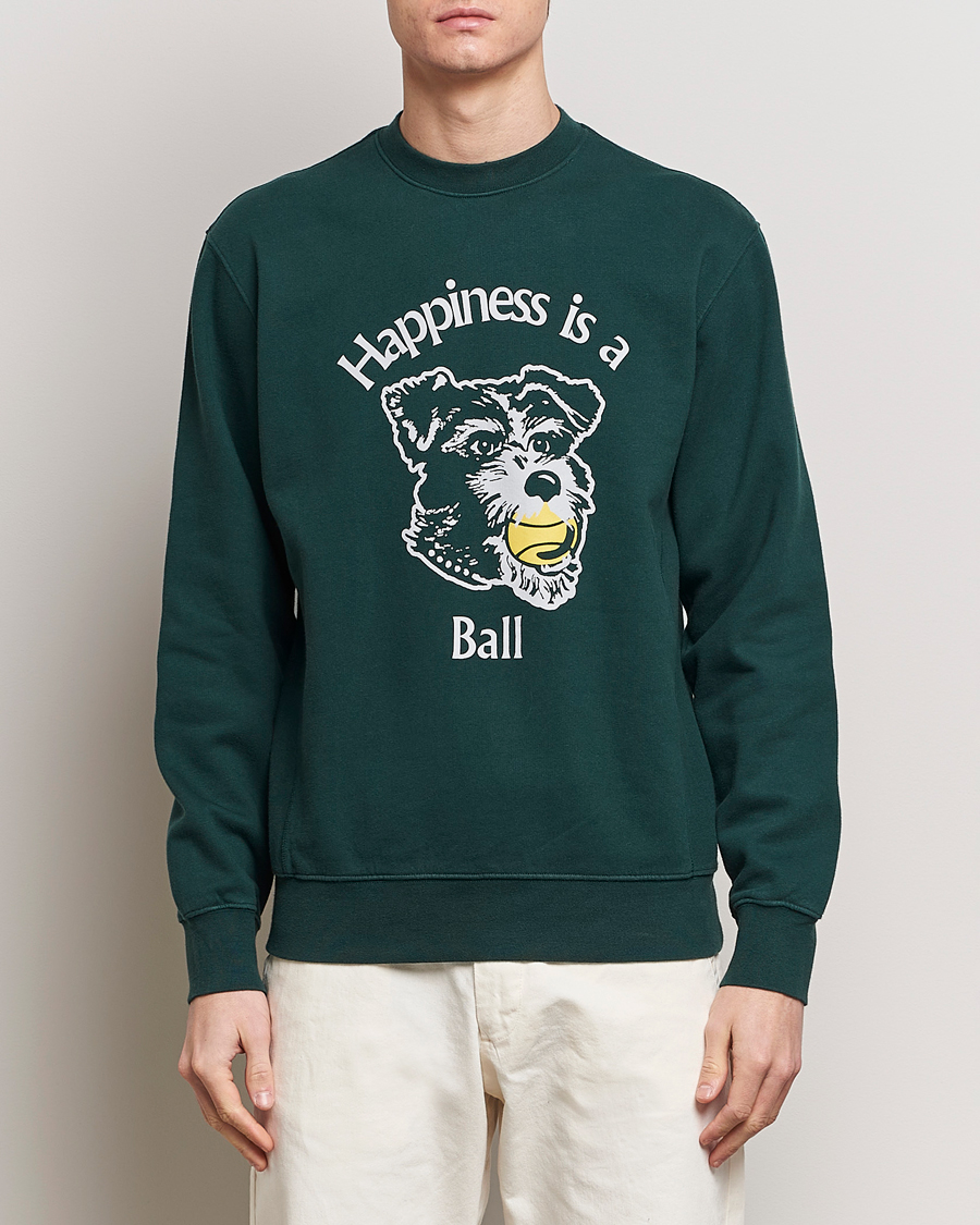 Herren | Pullover | Palmes | Dog Crew Neck Sweatshirt Dark Green