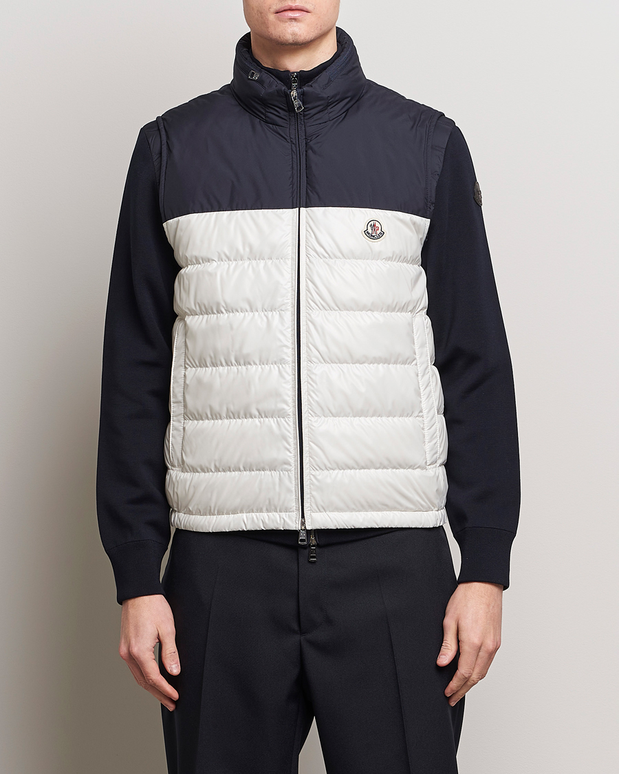 Herren | Moncler | Moncler | Cerces Down Vest Off White/Navy