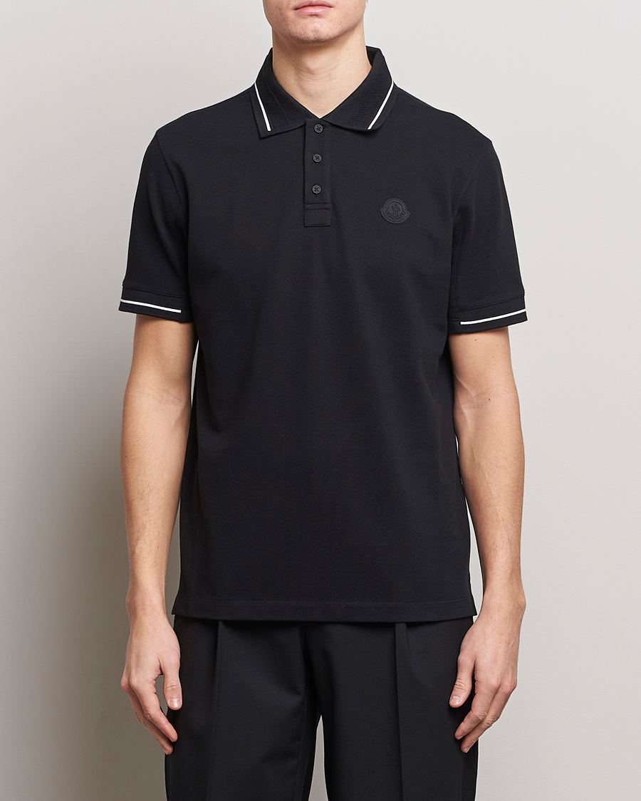 Herren | Kurzarm-Poloshirts | Moncler | Tonal Logo Polo Black
