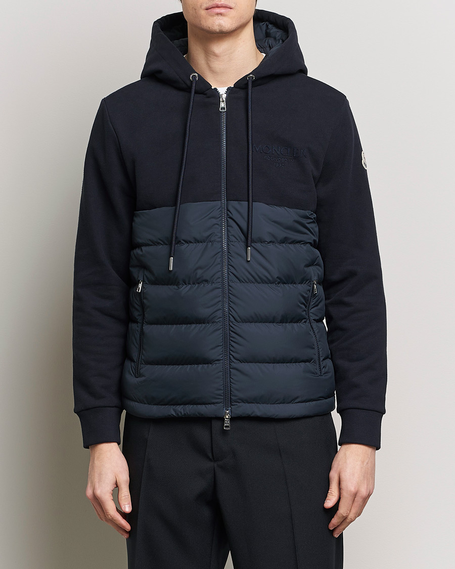 Men |  | Moncler | Down Panel Cardigan Jacket Navy