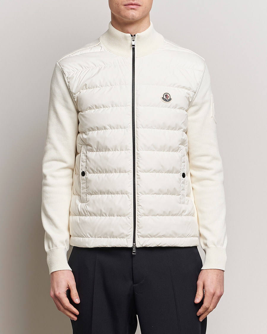 Men | Cardigans | Moncler | Hybrid Zip Cardigan White