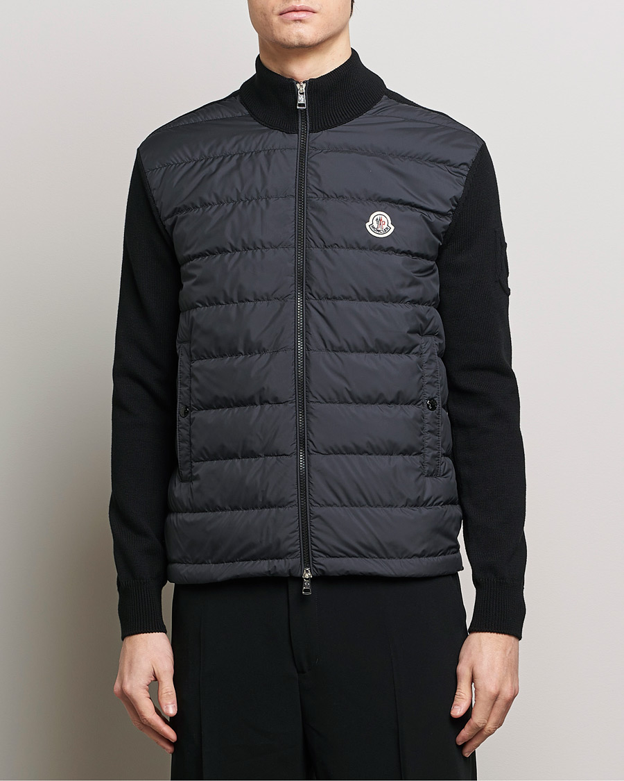 Herre | Luxury Brands | Moncler | Hybrid Zip Cardigan Black