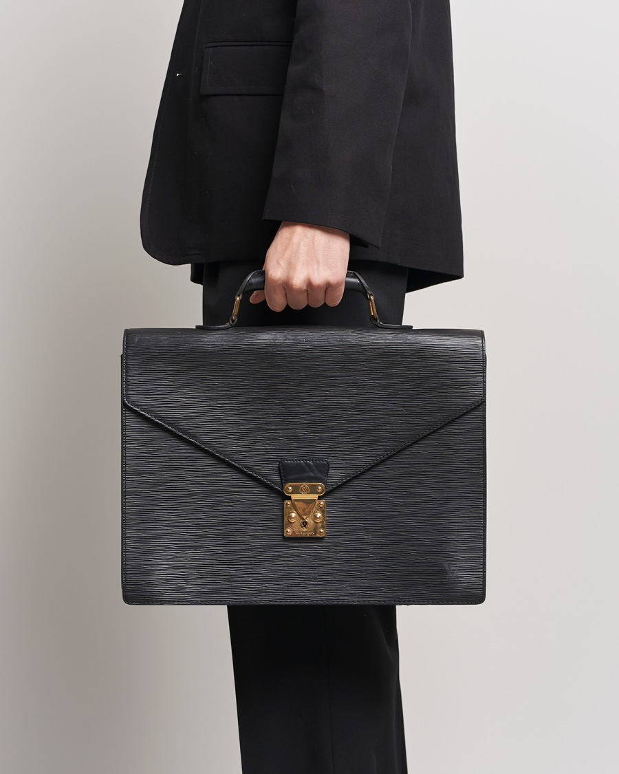 Herren | Louis Vuitton Pre-Owned Serviette Ambassadeur Epi Leather Breifcase Black | Louis Vuitton Pre-Owned | Serviette Ambassadeur Epi Leather Breifcase Black