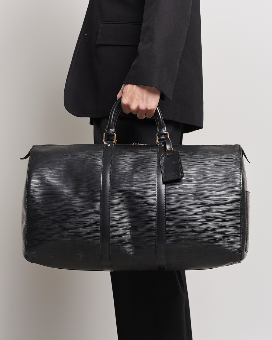 Herren | Louis Vuitton Pre-Owned Keepall 50 Epi Leather Travel Bag Black | Louis Vuitton Pre-Owned | Keepall 50 Epi Leather Travel Bag Black