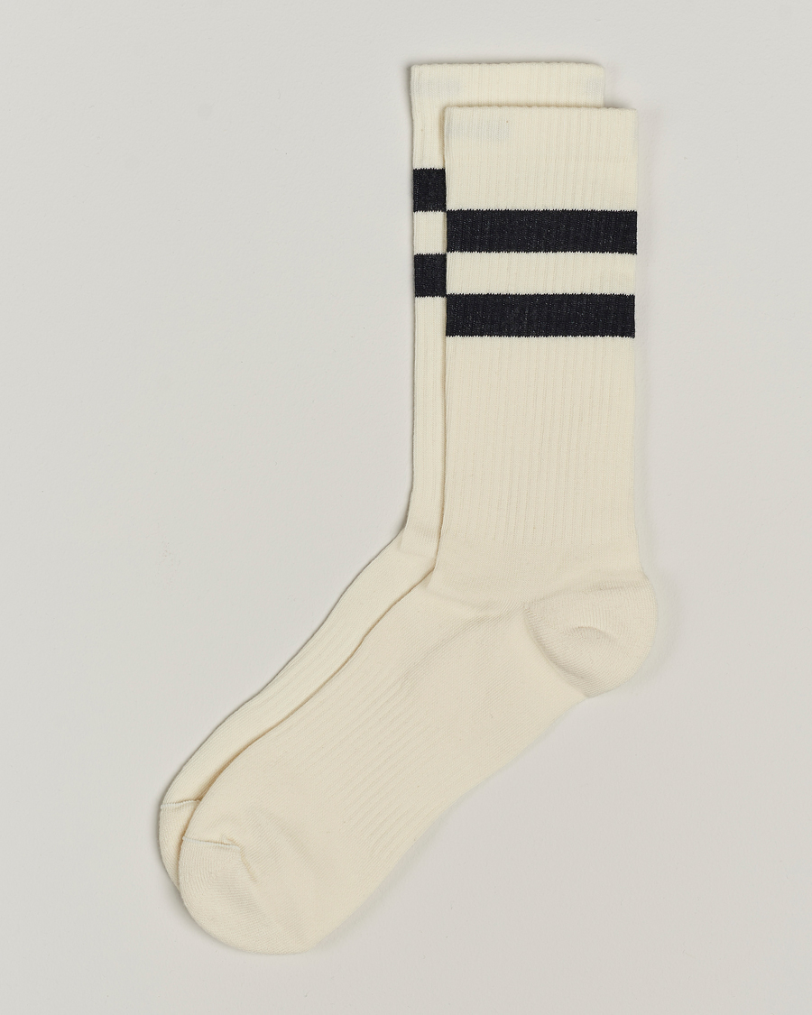 Herren | Unterwäsche | Sweyd | Two Stripe Cotton Socks White/Black
