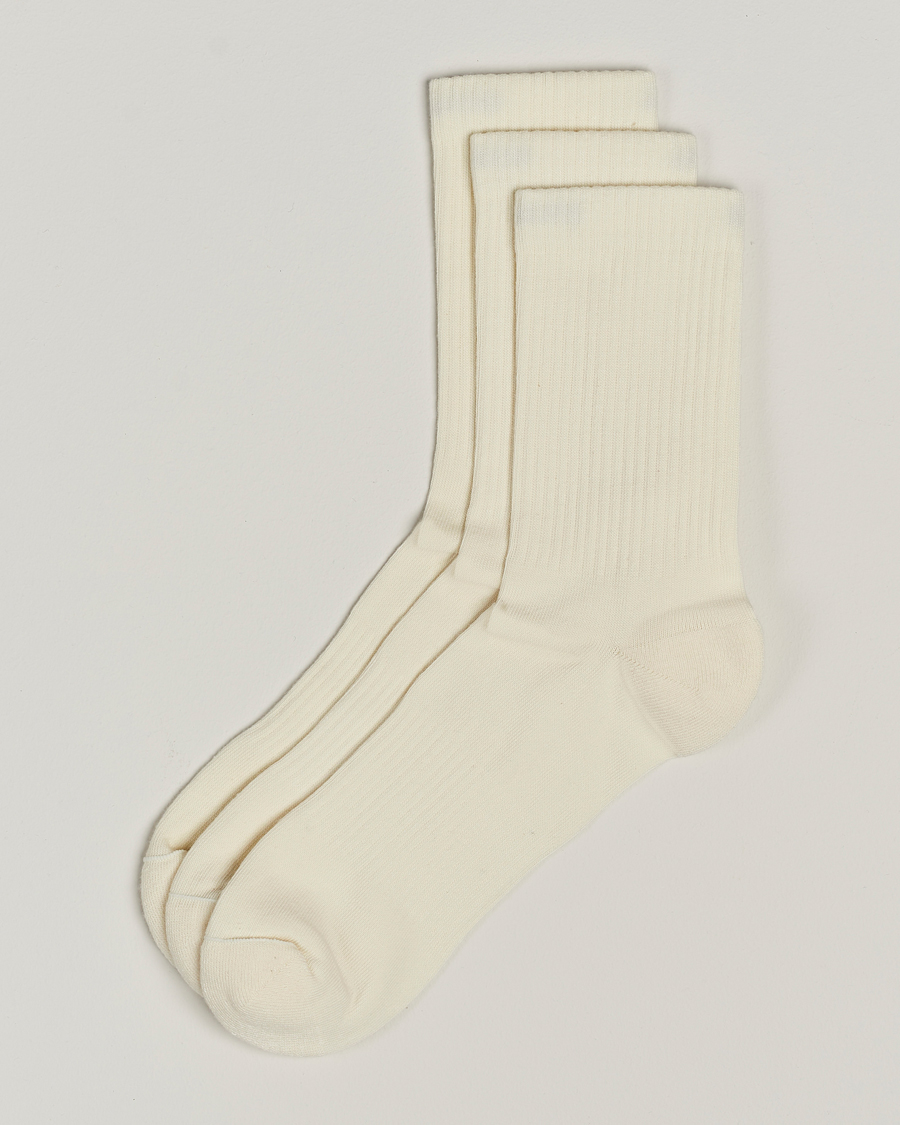 Herren | Unterwäsche | Sweyd | 3-Pack Crew Cotton Socks White