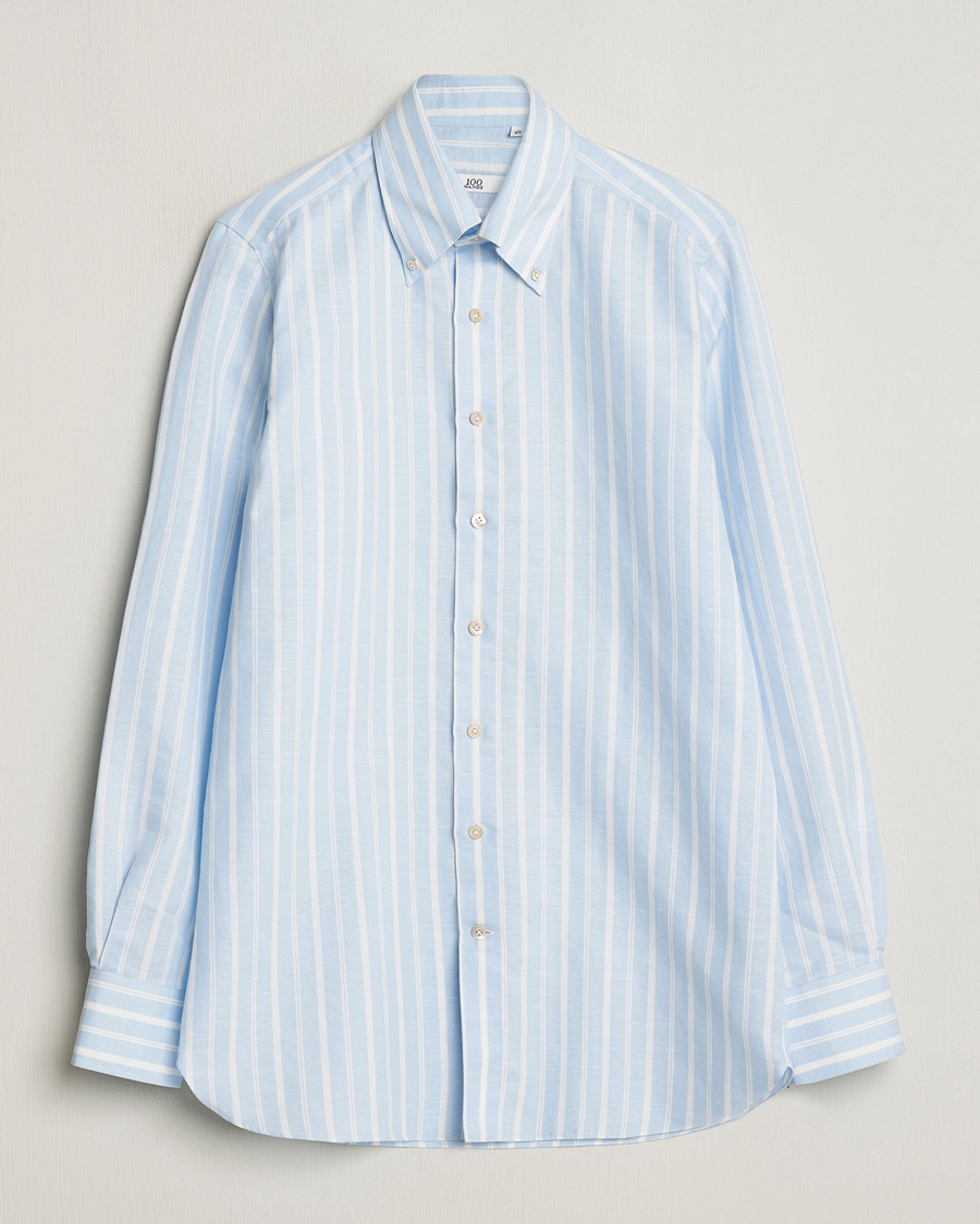 Herren |  | 100Hands | Cotton Striped Shirt Light Blue