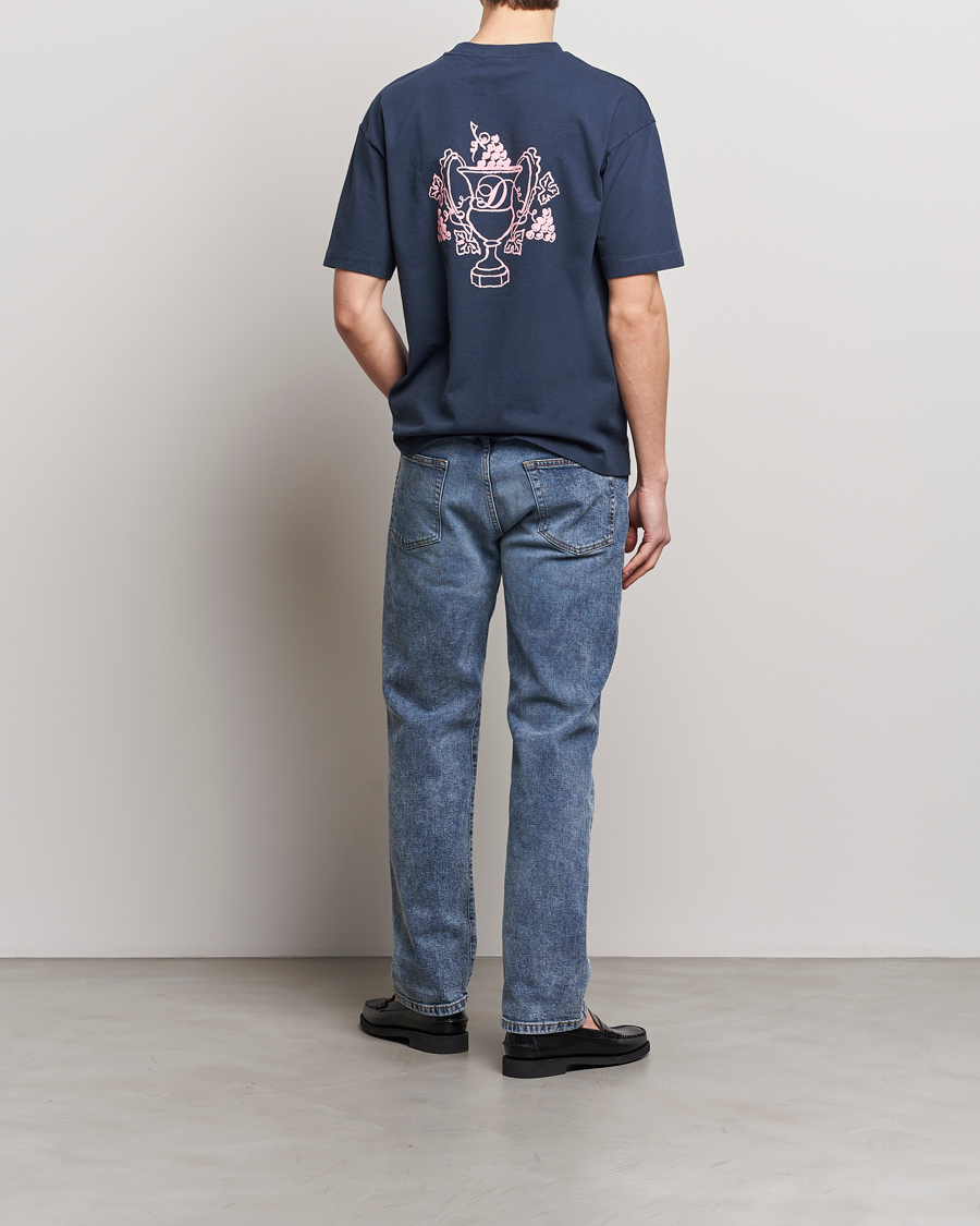 Herren | T-Shirts | Drôle de Monsieur | Blason Embroidered T-Shirt Midnight Blue