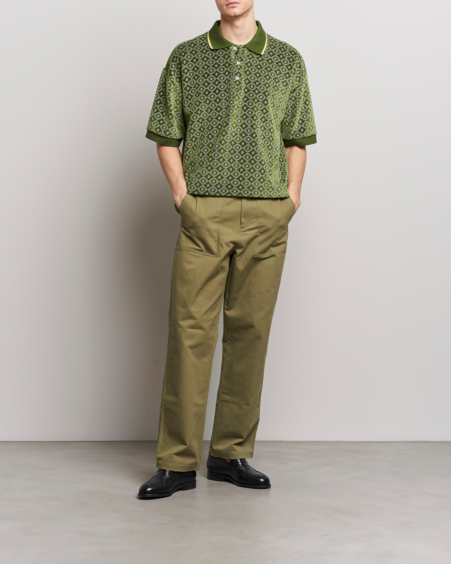 Herren | Poloshirts | Drôle de Monsieur | Short Sleeve Monogram Polo Green