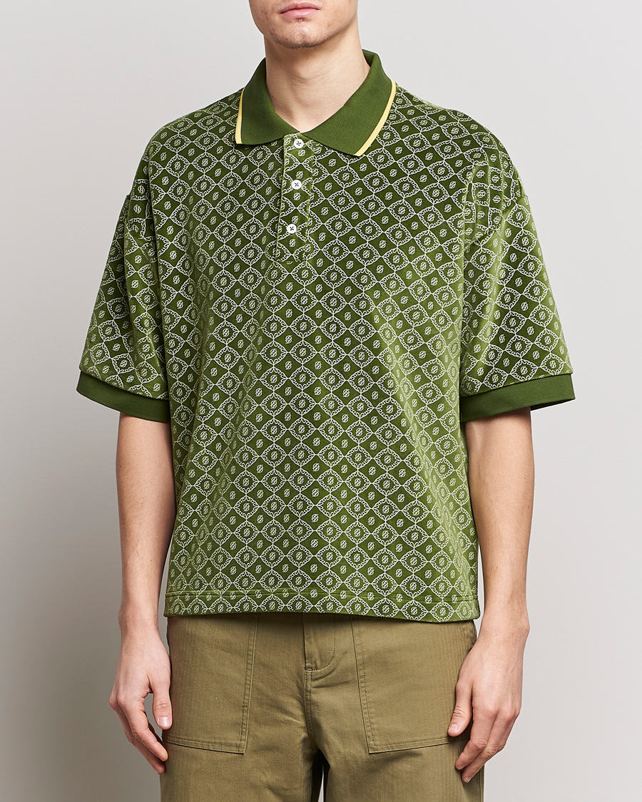 Herren | Poloshirts | Drôle de Monsieur | Short Sleeve Monogram Polo Green