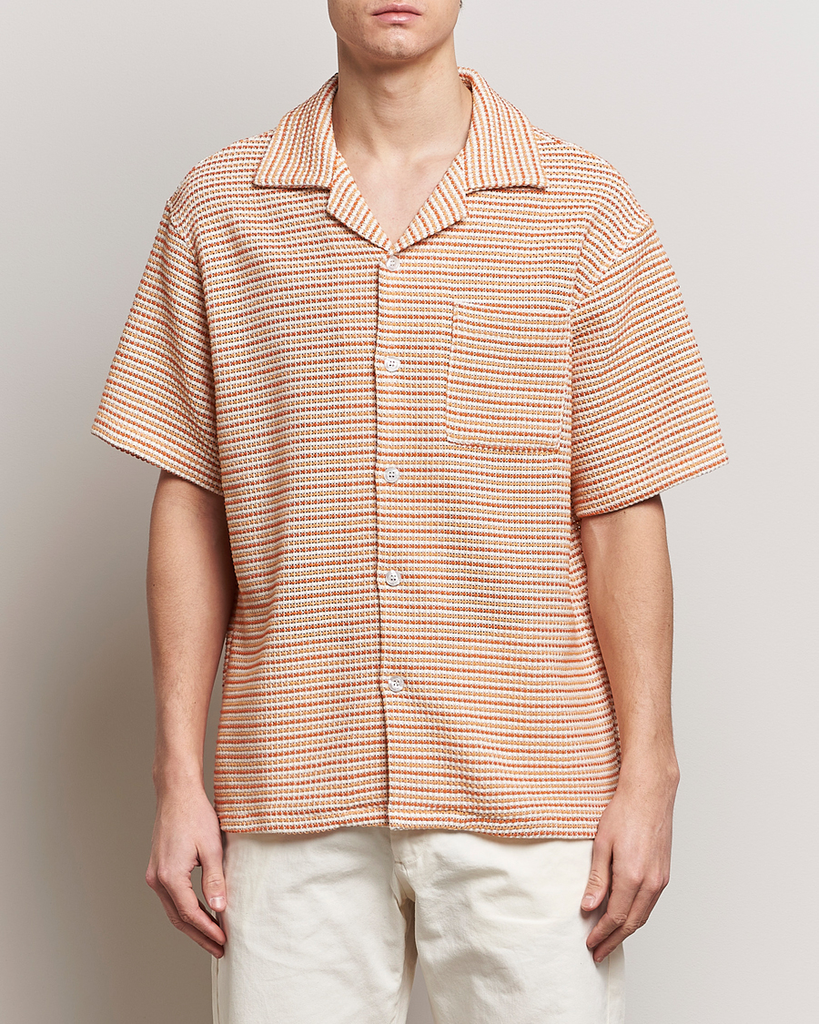 Herren | Contemporary Creators | Drôle de Monsieur | Micro Check Camp Shirt Orange