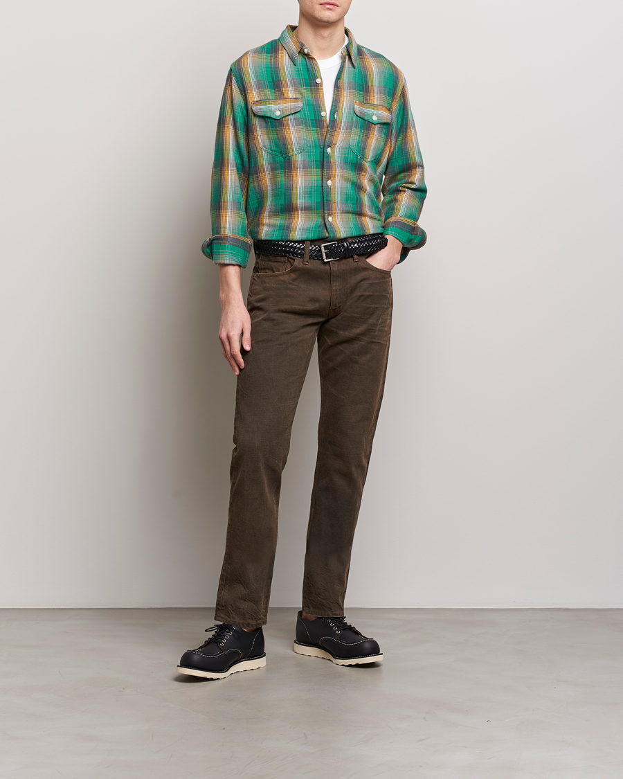 Herren | Jeans | RRL | Slim Fit 5-Pocket Denim Distressed Brown Wash