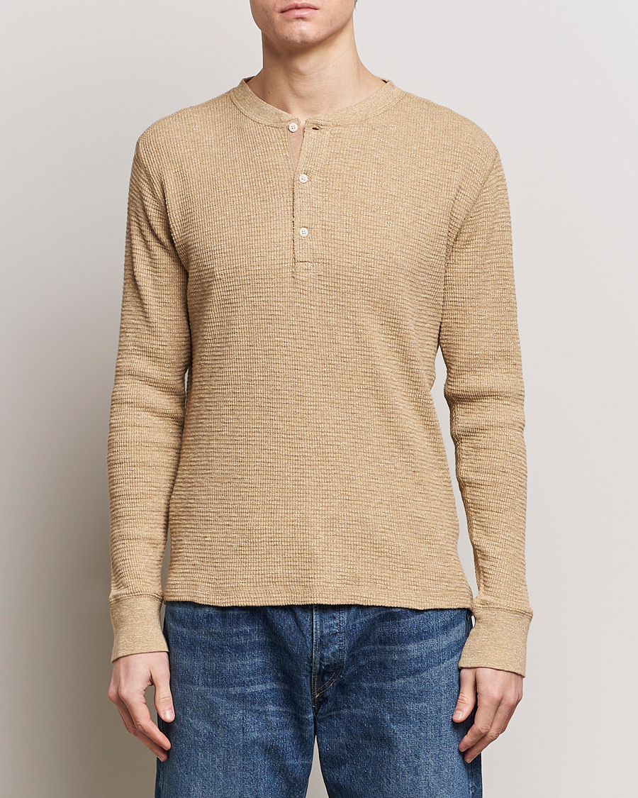 Herren | American Heritage | RRL | Long Sleeve Henley Tan Heather