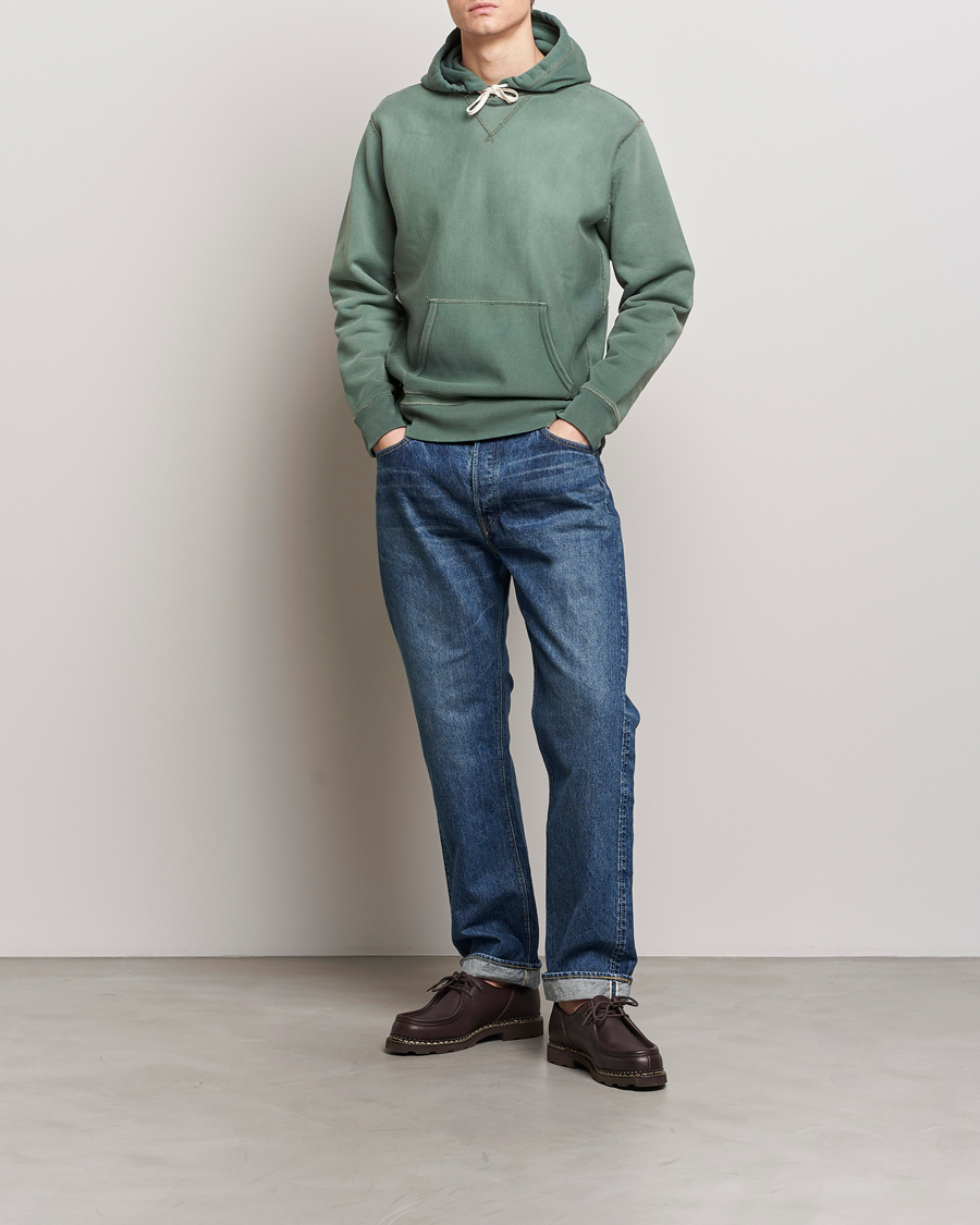 Herren | Pullover | RRL | Hooded Sweatshirt Collegiate Green