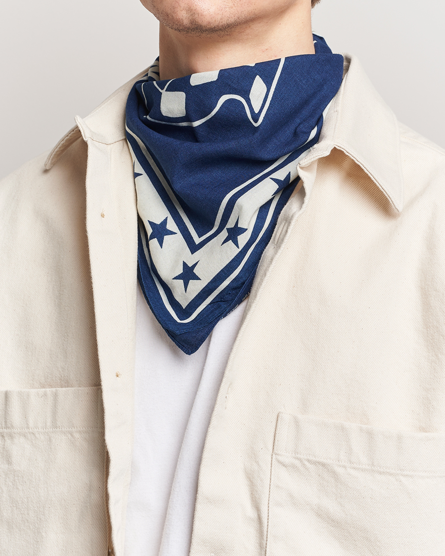 Herren | Kategorie | RRL | Car Club Print Bandana Indigo/Cream