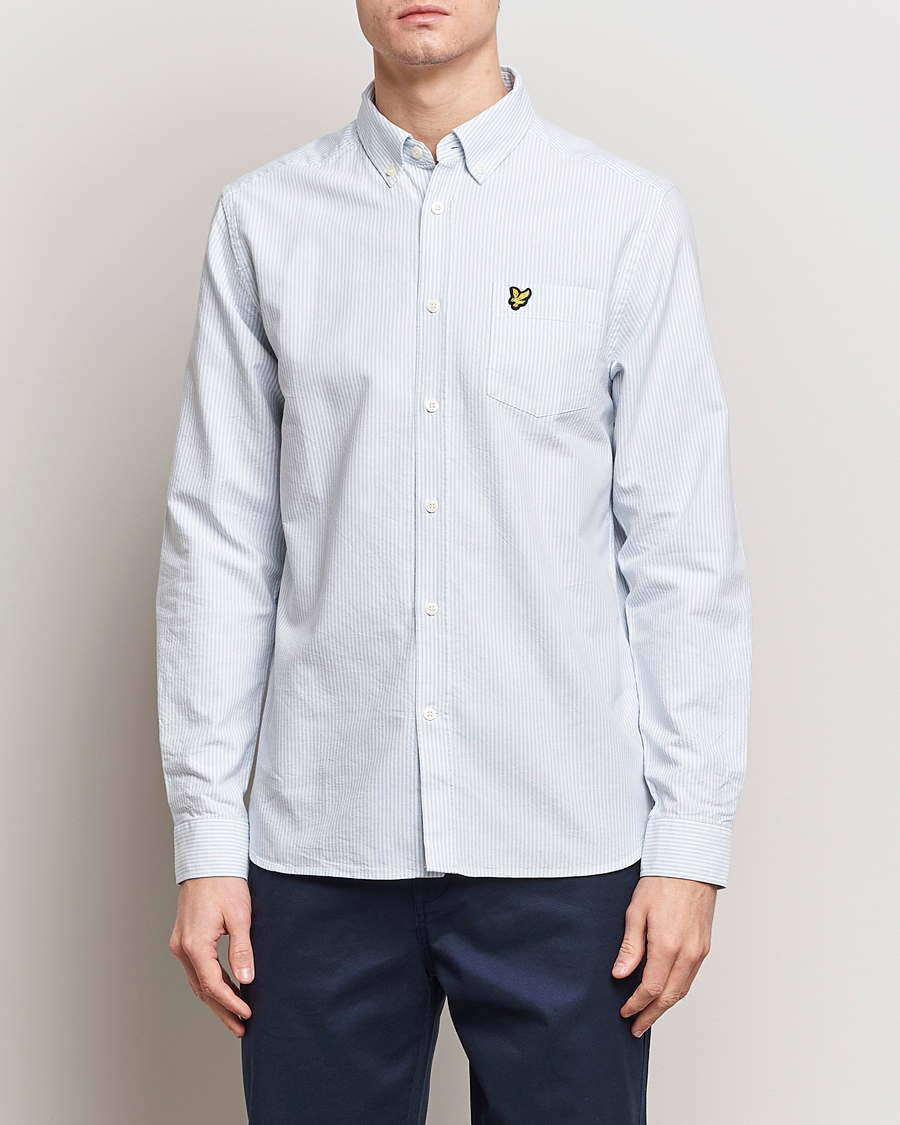 Herr | Lyle & Scott | Lyle & Scott | Lightweight Oxford Striped Shirt Blue/White