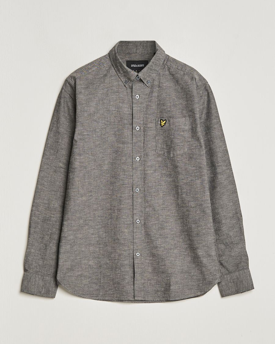 Herren | Hemden | Lyle & Scott | Linen Button Down Shirt Grey Melange