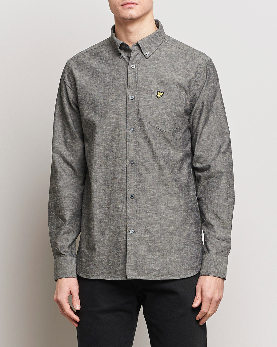 Herren | Lyle & Scott | Lyle & Scott | Linen Button Down Shirt Grey Melange