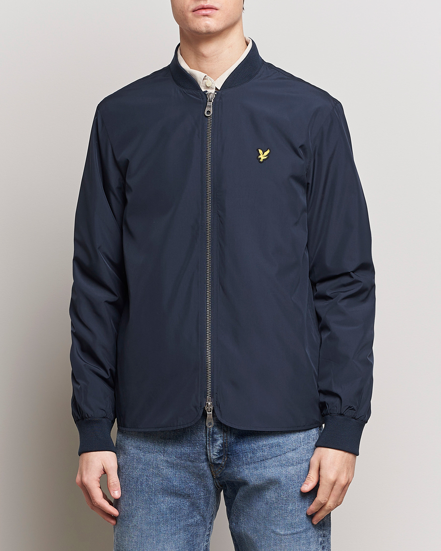 Men | Bomber Jackets | Lyle & Scott | Nylon Bomber Jacket Dark Navy