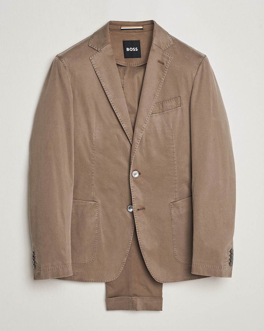 BOSS BLACK Hanry Cotton Suit Open Brown