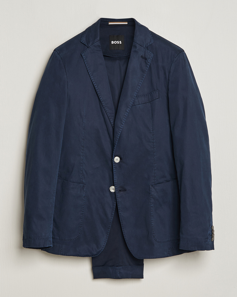Herren | Anzüge | BOSS BLACK | Hanry Cotton Suit Dark Blue