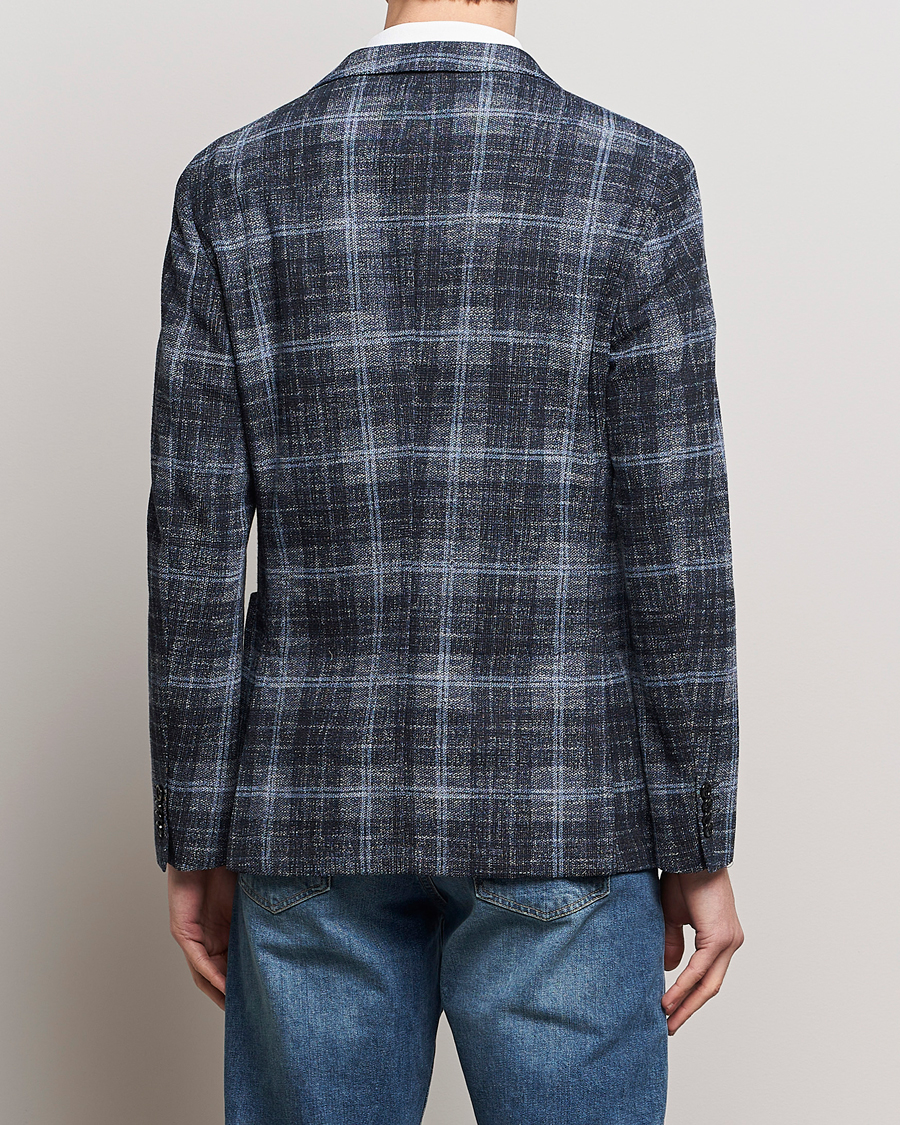 Herren | Sakkos | BOSS BLACK | Hanry Checked Jersey Blazer Dark Blue