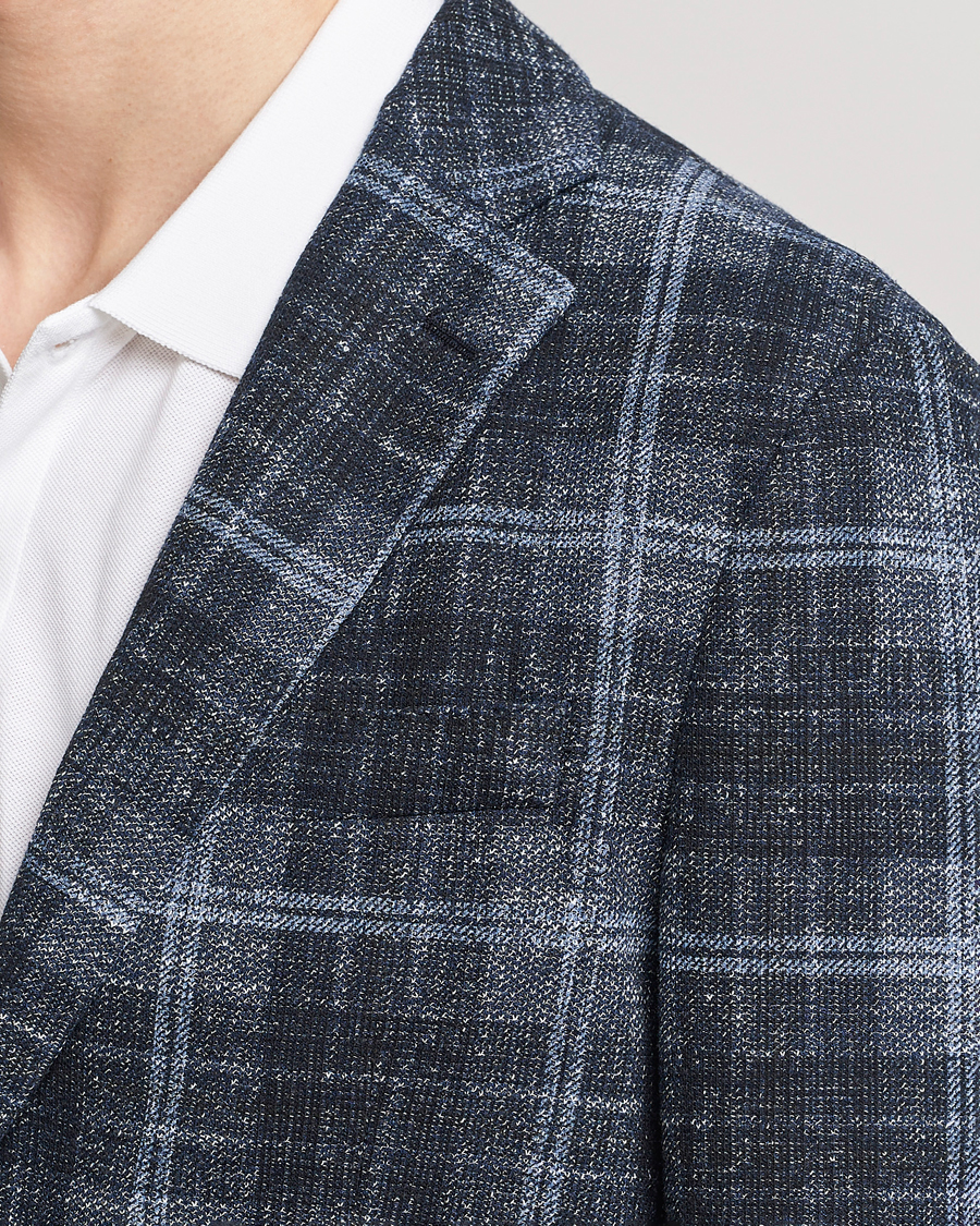 Herren | Sakkos | BOSS BLACK | Hanry Checked Jersey Blazer Dark Blue