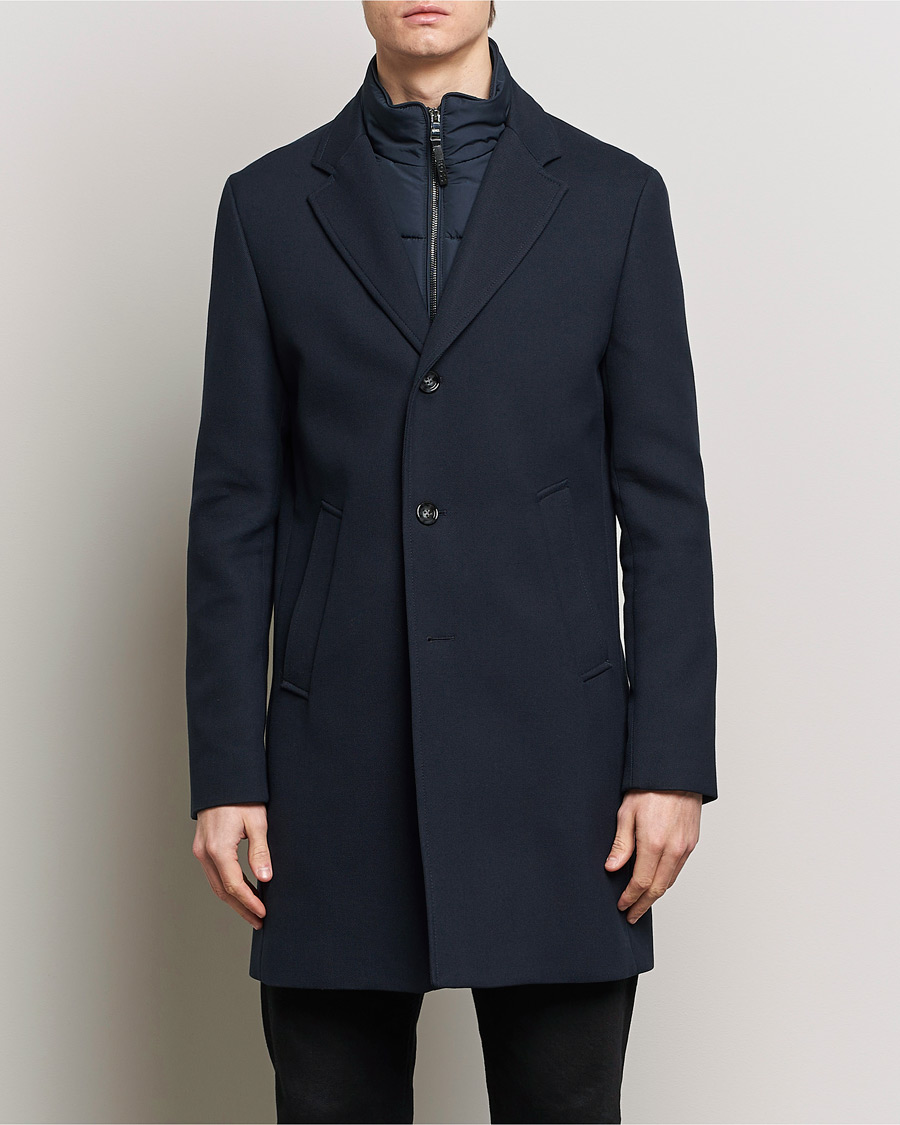 Herren | BOSS BLACK | BOSS BLACK | Hyde Cotton Coat Dark Blue