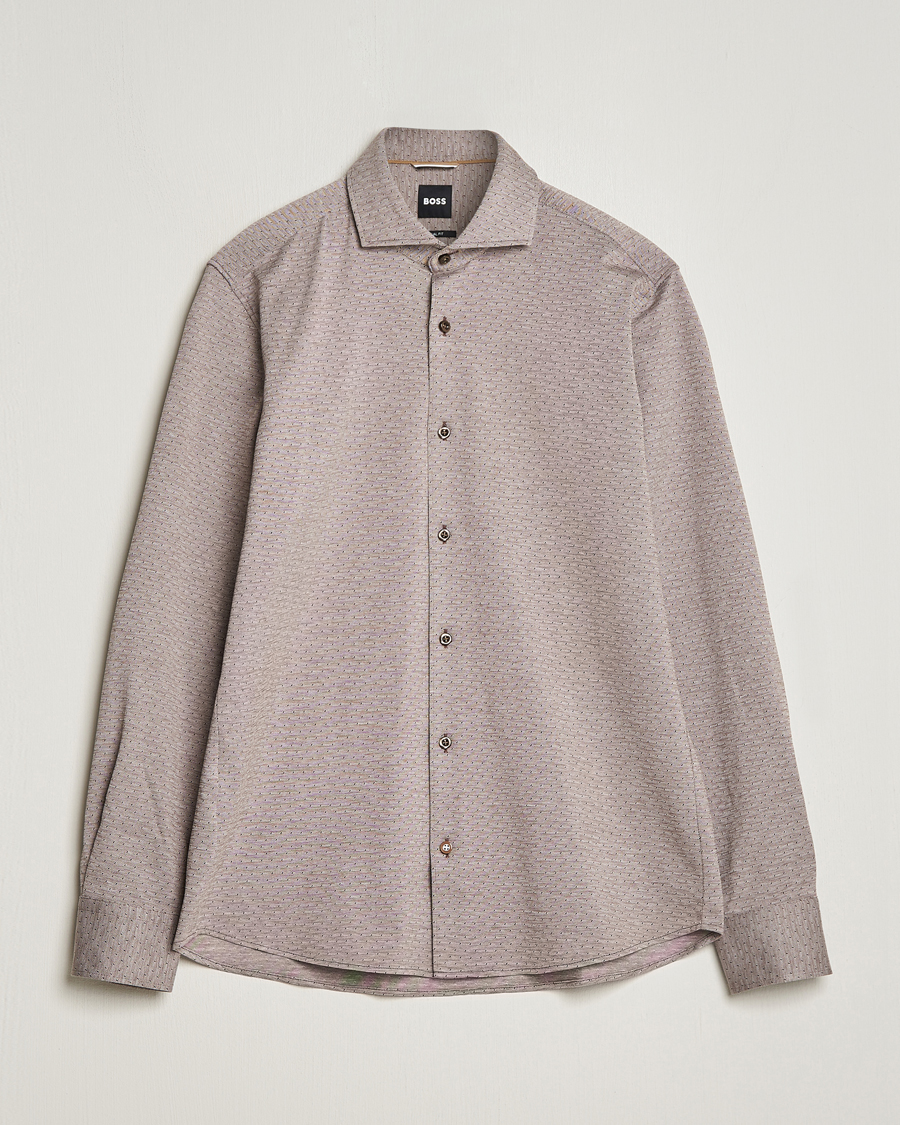 Herren | Hemden | BOSS BLACK | Hal Cotton Jersey Shirt Open Brown
