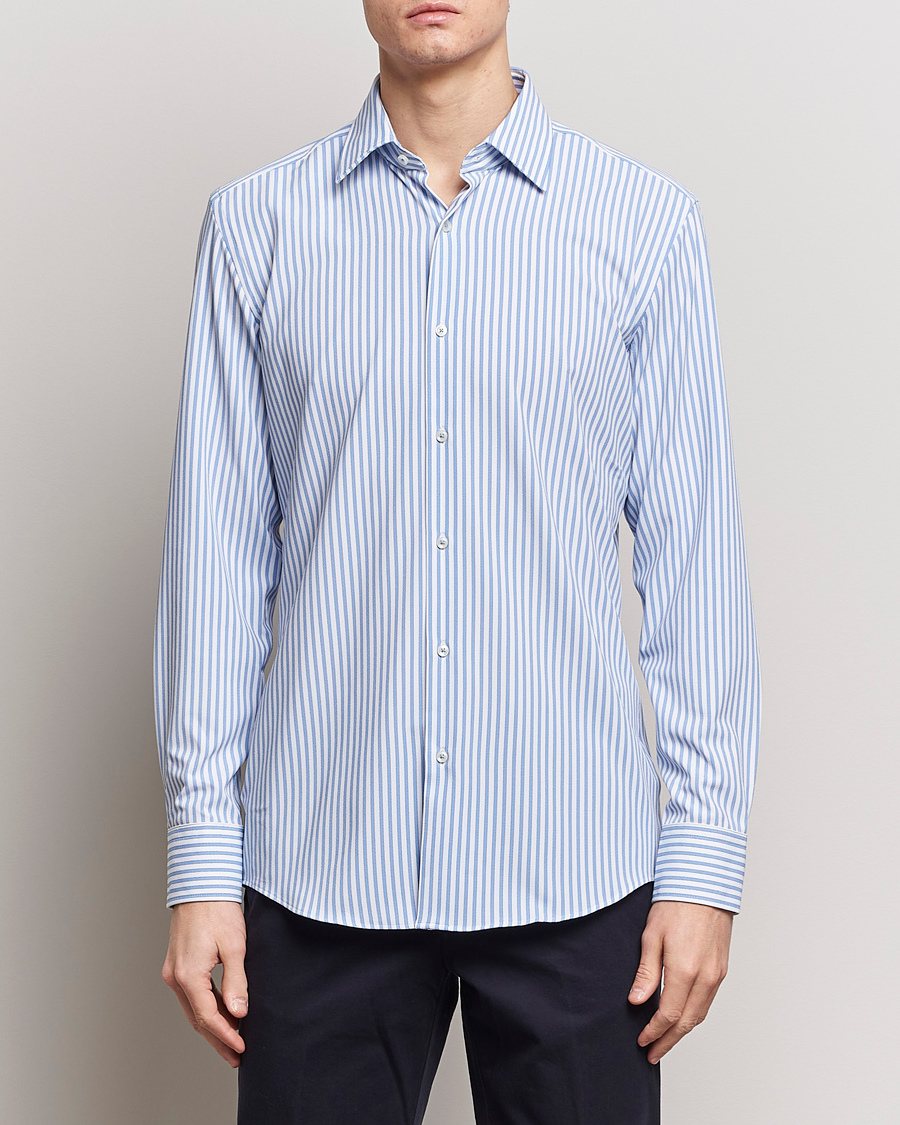 Herren | Treue-Rabatt für Stammkunden | BOSS BLACK | Hank 4-Way Stretch Striped Shirt Light Blue