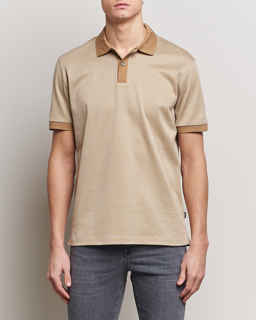 Herren | Kurzarm-Poloshirts | BOSS BLACK | Parlay Jersey Piké Medium Beige