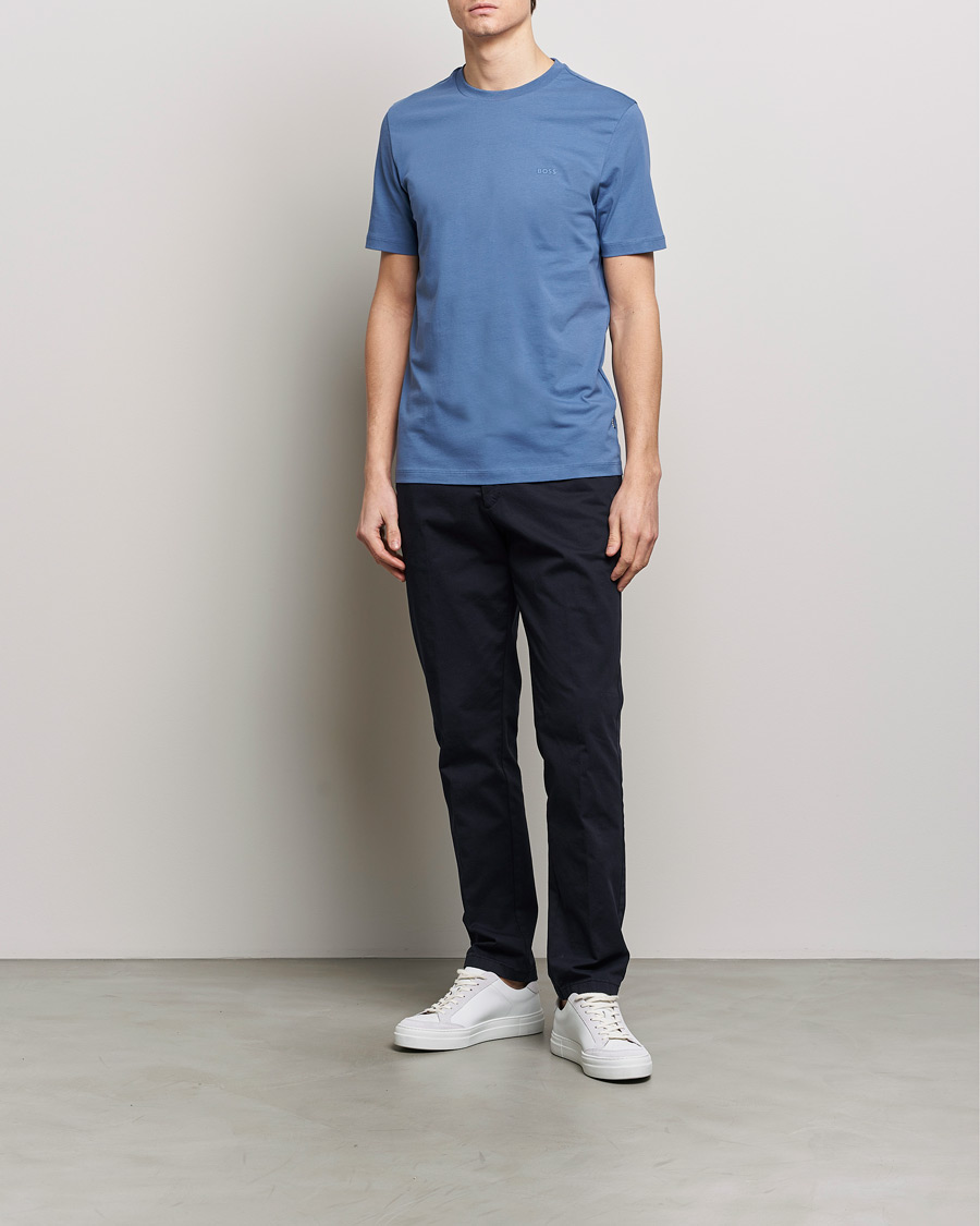Herren | T-Shirts | BOSS BLACK | Thompson Crew Neck T-Shirt Open Blue
