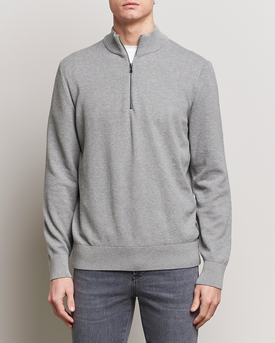 Herren | Treue-Rabatt für Stammkunden | BOSS BLACK | Ebrando Knitted Half-Zip Silver