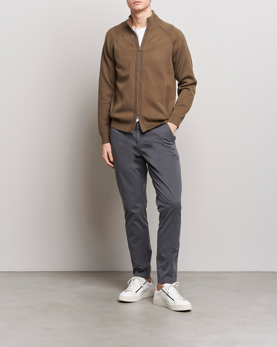 Herren | Pullover | BOSS BLACK | Perrone Knitted Full-Zip Open Brown