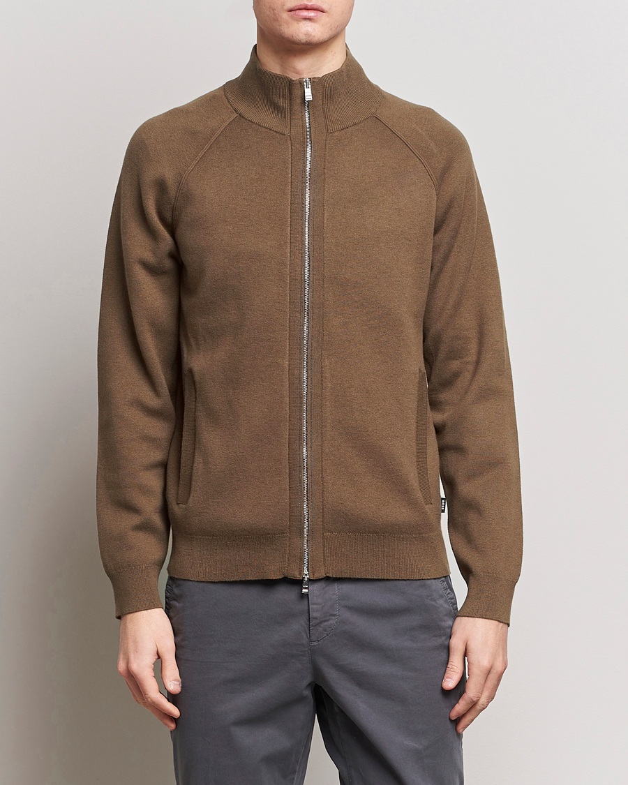 Herren | Kategorie | BOSS BLACK | Perrone Knitted Full-Zip Open Brown