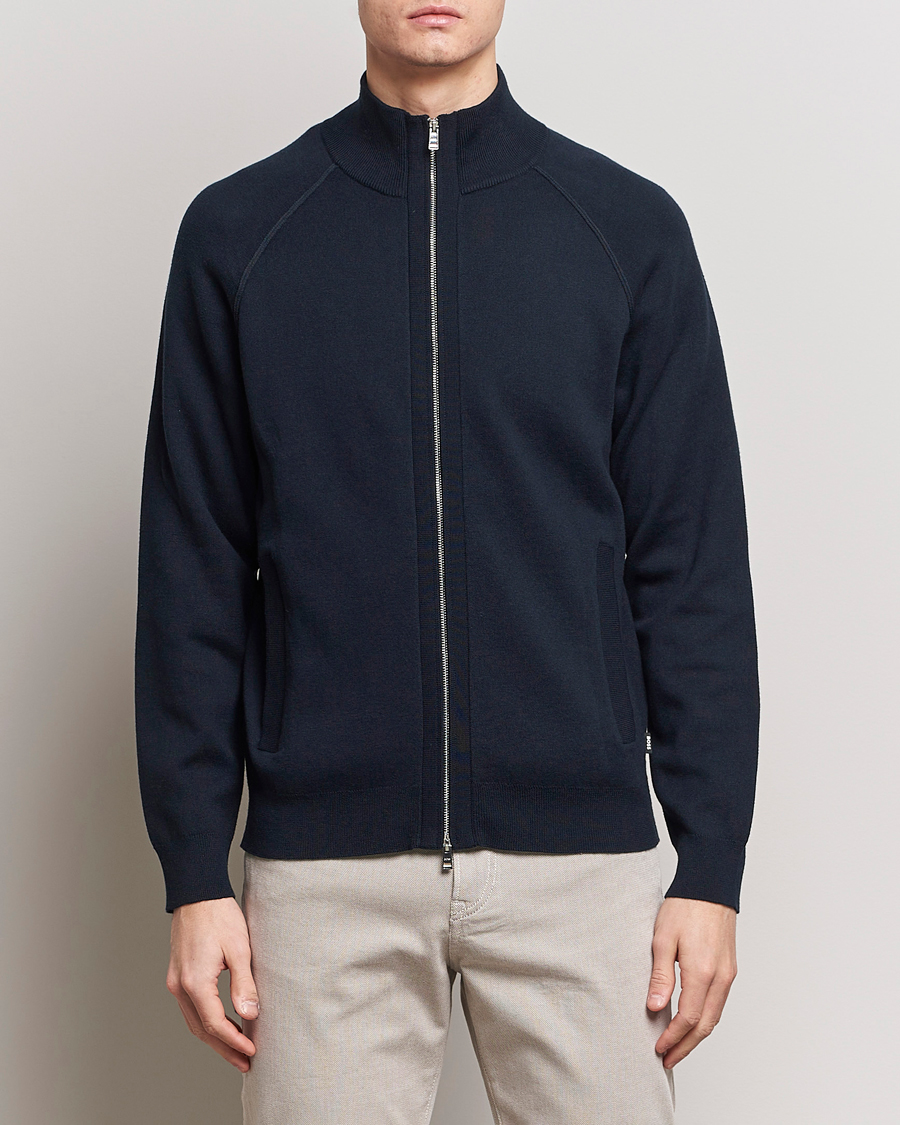 Herren | Kategorie | BOSS BLACK | Perrone Knitted Full-Zip Dark Blue