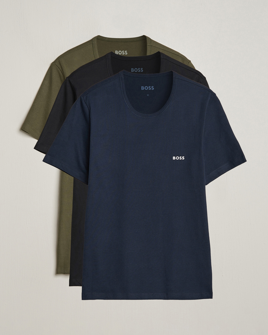 Herren | T-Shirts | BOSS BLACK | 3-Pack Crew Neck T-Shirt Black/Blue/Green
